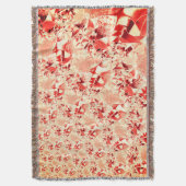 明るくねじれた珊瑚に派手なサーモン スローブランケット (正面縦)