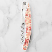 明るくねじれた珊瑚に派手なサーモン ソムリエナイフ (正面)