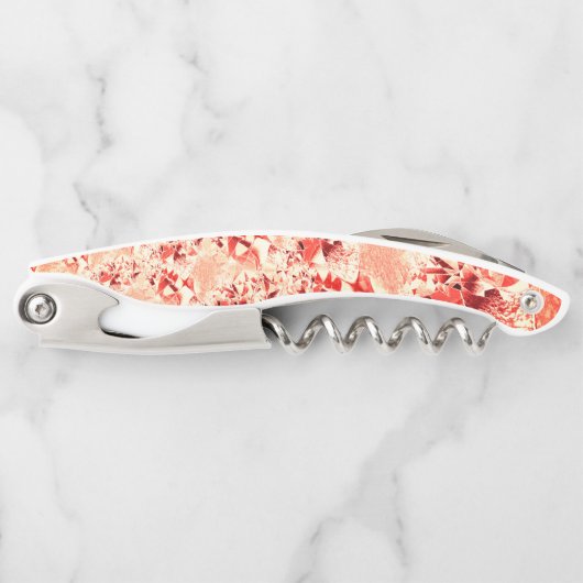 明るくねじれた珊瑚に派手なサーモン ソムリエナイフ (正面)