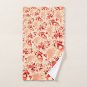 明るくねじれた珊瑚に派手なサーモン バスタオルセット (ハンドタオル)