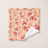 明るくねじれた珊瑚に派手なサーモン バスタオルセット (ウォッシュタオル)