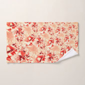 明るくねじれた珊瑚に派手なサーモン バスタオルセット (ハンドタオル)