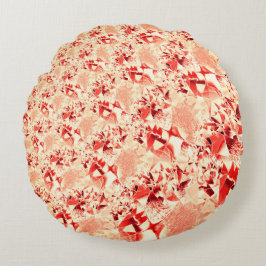 明るくねじれた珊瑚に派手なサーモン ラウンドクッション
