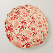 明るくねじれた珊瑚に派手なサーモン ラウンドクッション (裏面)