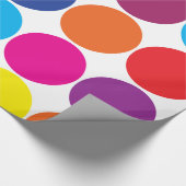 明るくはっきりしたでカラフルな虹は水玉模様を一周します ラッピングペーパー (角)