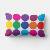 明るくはっきりしたでカラフルな虹は水玉模様を一周します ランバークッション (裏面)