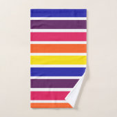 明るくはっきりしたなカラフルのストライプなBathタオルセット バスタオルセット (ハンドタオル)