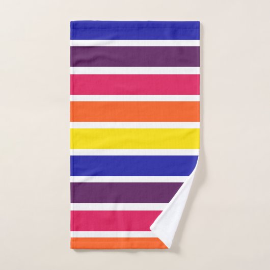 明るくはっきりしたなカラフルのストライプなBathタオルセット バスタオルセット (ハンドタオル)