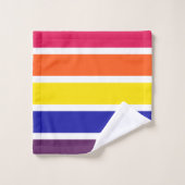 明るくはっきりしたなカラフルのストライプなBathタオルセット バスタオルセット (ウォッシュタオル)