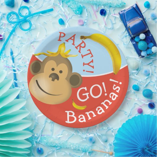 明るくはっきりしたなカラフルはパーティー猿の興奮します ペーパープレート (パーティー)