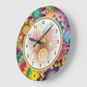 明るくはっきりしたな色のアラビア数字 ラージ壁時計 (傾斜)