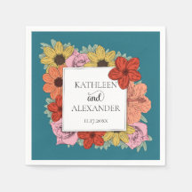 明るくはっきりしたティール（緑がかった色）ブルーフローラ結婚ズ