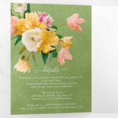 明るくはっきりしたフローラを1つにする 三つ折り招待状 (内部最初)