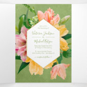 明るくはっきりしたフローラを1つにする 三つ折り招待状 (内部中)