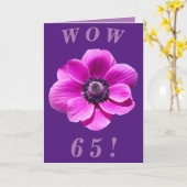 明るくはっきりしたフローラ65番目の誕生日カード カード (黄色い花)
