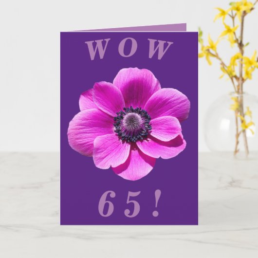 明るくはっきりしたフローラ65番目の誕生日カード カード (黄色い花)