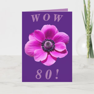明るくはっきりしたフローラ80番目の誕生日カード カード