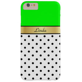 明るくはっきりしたライムグリーン、金ゴールド、白い黒のドット iPhone 11 ケース