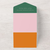 明るくはっきりしたレトロ結婚式招待状 オールインワン招待状 (外側)