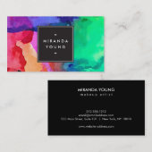 明るくはっきりした抽象芸術水彩デザインII 名刺 (正面/裏面)