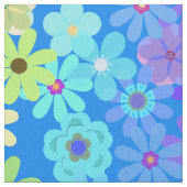 明るくはっきりした虹のヒッピーの花 ファブリック (クローズアップ)
