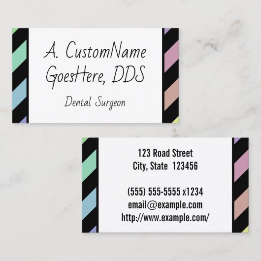 明るくよくはしゃぐ歯科外科医の名刺 名刺 (正面/裏面)