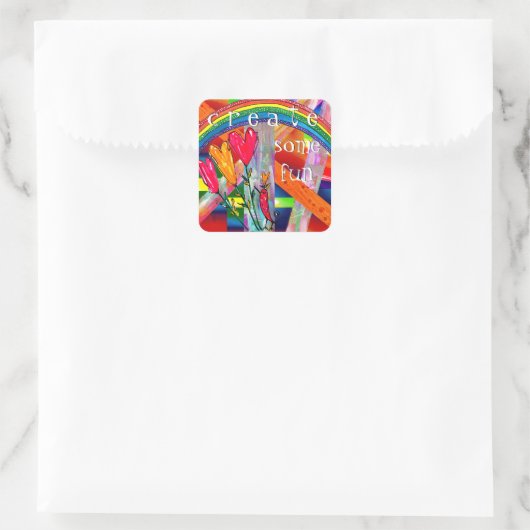 明るくカラフルおもしろいの作成 スクエアシール (バッグ)