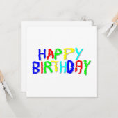 明るくカラフルだ。ハッピーバースデー。 カード (正面/裏面インサイチュ)