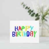 明るくカラフルだ。ハッピーバースデー。 ポストカード (スタンド正面)