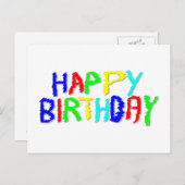 明るくカラフルだ。ハッピーバースデー。 ポストカード (正面/裏面)