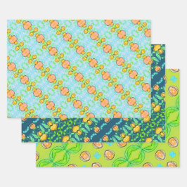 明るくカラフルて ラッピングペーパーシート