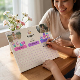明るくカラフルでかわいい子供たちの日課チェックリストの写真 ノートパッド
