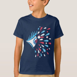 明るくカラフルなしぶきのサイケデリックな目の子供 Tシャツ