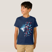 明るくカラフルなしぶきのサイケデリックな目の子供 Tシャツ (正面フル)