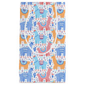 明るくカラフルなアルパカパターン スモールペーパーバッグ (正面)