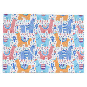 明るくカラフルなアルパカパターン ラージペーパーバッグ (裏面)