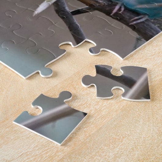 明るくカラフルなインコBudgiesは鳥をオウム返しします ジグソーパズル (側面)