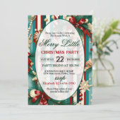 明るくカラフルなクリスマスパーティーの招待状 招待状 (スタンド正面)