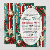 明るくカラフルなクリスマスパーティーの招待状 招待状 (正面/裏面)
