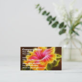 明るくカラフルなハイビスカスの花 名刺 (スタンド正面)