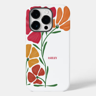 明るくカラフルなピンク、オレンジ、ゴールド iPhone 14 PROケース