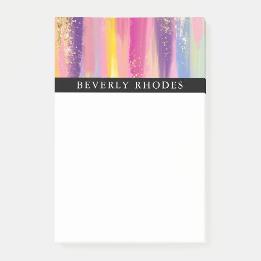 明るくカラフルなブラシストロークおよびのどの輝き ポストイット (正面)