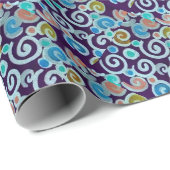 明るくカラフルな円および渦巻の包装紙 ラッピングペーパー (ロールコーナー)
