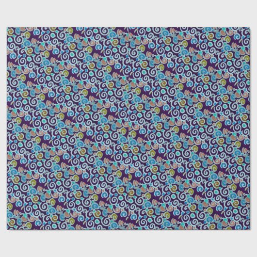 明るくカラフルな円および渦巻の包装紙 ラッピングペーパー (シーム)