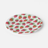 明るくカラフルな水彩画のフルーツのようないちご ペーパープレート (アングル)