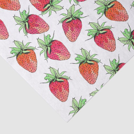 明るくカラフルな水彩画のフルーツのようないちご 薄葉紙 (詳細)