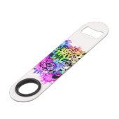 明るくカラフルな水彩画のユキヒョウ スピード栓抜き (正面アングル)