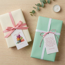 明るくカラフルのマカローンケーキ ギフトタグ