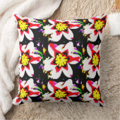 明るくカラフルの花の抽象デザイン クッション (ブランケット)