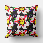 明るくカラフルの花の抽象デザイン クッション (裏面)